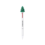 3-kleurige pen met kerstfiguurtje van rubber bovenaan met jouw bedrukking