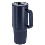 RVS thermosfles met handvat 870 ml kleur marineblauw  negende weergave