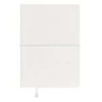 Schrijfboek van kunstleer met intern gelijnd A6-notitieblok kleur wit  negende weergave