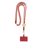 RPET lanyard met bamboe detail en houder voor smartphone tweede weergave