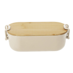 Lunchbox met bamboe deksel en sluitingen aan de zijkant 850 ml kleur naturel  negende weergave