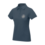 Dames polo met korte mouwen in piquéstof 200 g/m² kleur cyaan blauw weergave zeefdruk