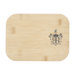 Glazen lunchbox met bamboe deksel en siliconen afdichting 1 L weergave tampondruk