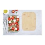 Glazen lunchbox met bamboe deksel en siliconen afdichting 1 L luxe weergave