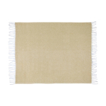 Extra zachte en warme plaid van gerecycled polyester 125 x 150 cm kleur beige tweede weergave voorkant