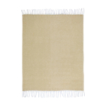 Extra zachte en warme plaid van gerecycled polyester 125 x 150 cm kleur beige derde weergave voorkant