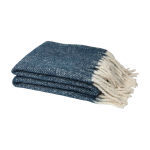 Extra zachte en warme plaid van gerecycled polyester 125 x 150 cm kleur donkerblauw