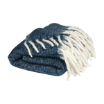 Extra zachte en warme plaid van gerecycled polyester 125 x 150 cm kleur donkerblauw tweede weergave