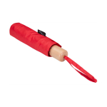 Handmatig RPET-paraplu van pongee polyester met houten handvat Ø99 cm kleur rood tweede weergave
