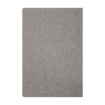 Duurzame schrijfmap met walnoothouten sluiting A5, gelijnde pagina’s kleur grijs derde weergave achterkant