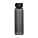 Drinkfles van gerecycled plastic met siliconen handlus 630 ml kleur zwart tweede weergave voorkant