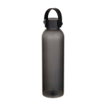 Drinkfles van gerecycled plastic met siliconen handlus 630 ml kleur zwart