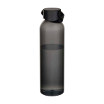 Drinkfles van gerecycled plastic met siliconen handlus 630 ml kleur zwart tweede weergave