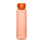 Drinkfles van gerecycled plastic met siliconen handlus 630 ml kleur oranje tweede weergave voorkant