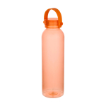 Drinkfles van gerecycled plastic met siliconen handlus 630 ml kleur oranje