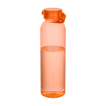 Drinkfles van gerecycled plastic met siliconen handlus 630 ml kleur oranje tweede weergave