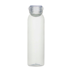 Drinkfles van gerecycled plastic met siliconen handlus 630 ml kleur doorzichtig tweede weergave voorkant