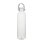 Drinkfles van gerecycled plastic met siliconen handlus 630 ml kleur doorzichtig