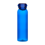 Drinkfles van gerecycled plastic met siliconen handlus 630 ml kleur koningsblauw tweede weergave voorkant