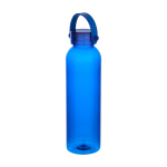 Drinkfles van gerecycled plastic met siliconen handlus 630 ml kleur koningsblauw