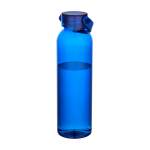Drinkfles van gerecycled plastic met siliconen handlus 630 ml kleur koningsblauw tweede weergave
