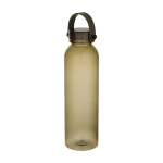 Drinkfles van gerecycled plastic met siliconen handlus 630 ml kleur donkergroen