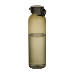 Drinkfles van gerecycled plastic met siliconen handlus 630 ml kleur donkergroen tweede weergave