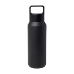 Drinkfles van gerecycled RVS, geschikt voor alle dranken 600 ml kleur zwart tweede weergave voorkant