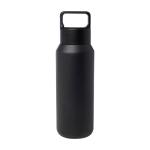 Drinkfles van gerecycled RVS, geschikt voor alle dranken 600 ml kleur zwart tweede weergave achterkant