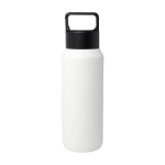 Drinkfles van gerecycled RVS, geschikt voor alle dranken 600 ml kleur wit tweede weergave achterkant