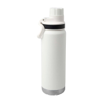 Duurzame dubbelwandige drinkfles met lekvrije schroefdop 700 ml kleur wit tweede weergave achterkant