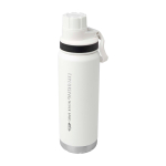 Duurzame dubbelwandige drinkfles met lekvrije schroefdop 700 ml kleur wit weergave bedrukking logo 2