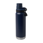 Duurzame dubbelwandige drinkfles met lekvrije schroefdop 700 ml kleur marineblauw tweede weergave voorkant