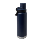 Duurzame dubbelwandige drinkfles met lekvrije schroefdop 700 ml kleur marineblauw tweede weergave achterkant