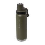 Duurzame dubbelwandige drinkfles met lekvrije schroefdop 700 ml kleur donkergroen weergave bedrukking logo 2