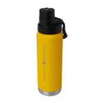 Duurzame dubbelwandige drinkfles met lekvrije schroefdop 700 ml kleur donkergeel weergave bedrukking logo 2