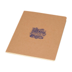 Notitieboek met kraftkartonnen kaft en genaaide rug, dotted pagina’s kleur naturel weergave tampondruk