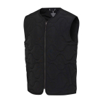 Unisex bodywarmer gerecycled nylon met textuur 110 g/m² kleur zwart