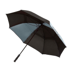 Tweekleurige golfparaplu van windbestendig polyester 30” Ø106 cm kleur grijs weergave zeefdruk