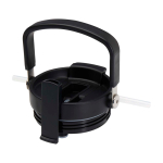 RVS beker van gerecycled staal met multifunctionele dop 900 ml kleur zwart weergave detail 1