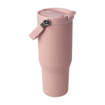 RVS beker van gerecycled staal met multifunctionele dop 900 ml kleur rose paztel