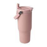 RVS beker van gerecycled staal met multifunctionele dop 900 ml kleur rose paztel tweede weergave