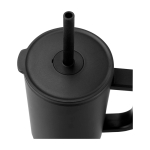 Thermobeker met siliconen rietje en lekvrije dop 900 ml kleur zwart weergave detail 1