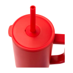 Thermobeker met siliconen rietje en lekvrije dop 900 ml kleur rood weergave detail 1