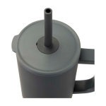 Thermobeker met siliconen rietje en lekvrije dop 900 ml kleur grijs weergave detail 1