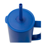 Thermobeker met siliconen rietje en lekvrije dop 900 ml kleur koningsblauw weergave detail 1