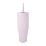 Thermobeker met siliconen rietje en lekvrije dop 900 ml kleur lila tweede weergave voorkant