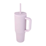 Thermobeker met siliconen rietje en lekvrije dop 900 ml kleur lila