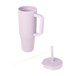 Thermobeker met siliconen rietje en lekvrije dop 900 ml kleur lila tweede weergave