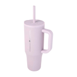 Thermobeker met siliconen rietje en lekvrije dop 900 ml kleur lila weergave bedrukking logo 2